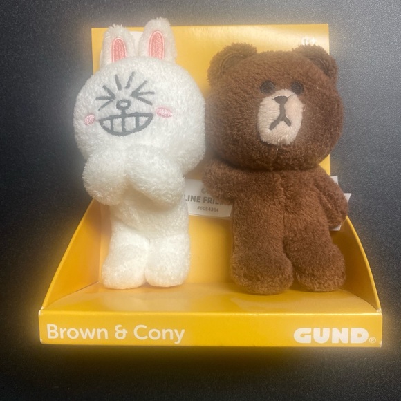 Gund White and Brown Stuffed Animal Pair new in the box - Picture 1 of 2